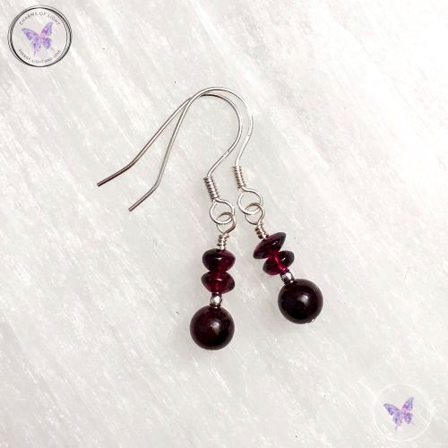 Garnet Bead Earrings